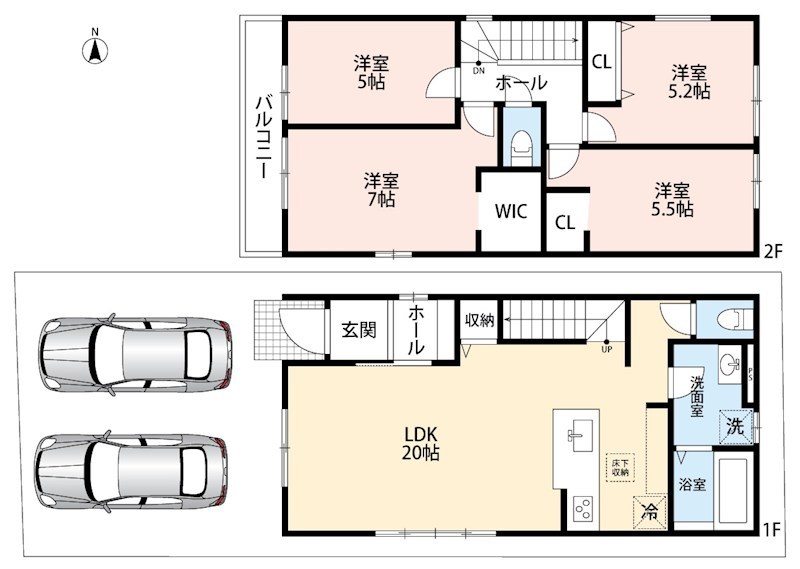 堺市北区南花田町　第1期　1号地  間取図・土地図