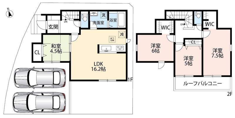 野洲市近江富士　第1期　1号地 間取図・土地図