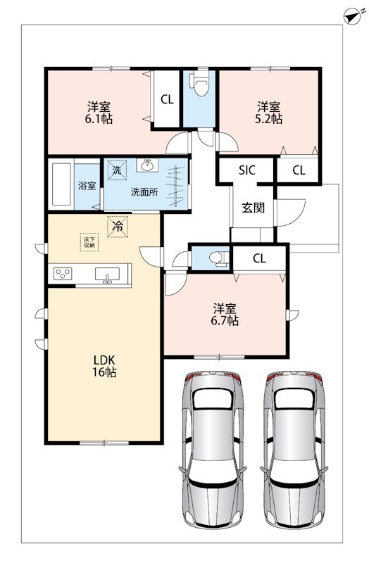 東近江市林田町　第2期　13号地 間取図・土地図