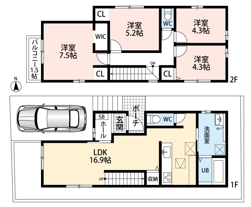 明石市太寺天王町　第1期　2号地 間取図・土地図