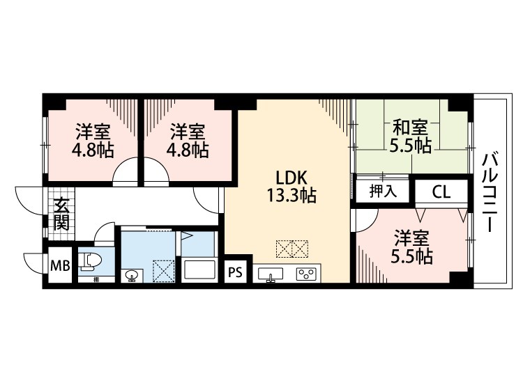 ライオンズマンション枚方 間取図・土地図