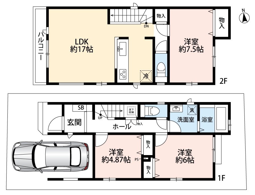 三島郡島本町東大寺　B号地 間取図・土地図