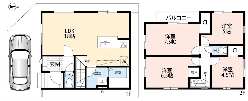 高槻市野田　第1期 間取図・土地図