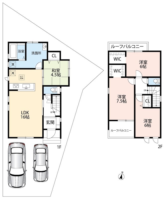 大津市千町　第1期　6号地 間取図・土地図
