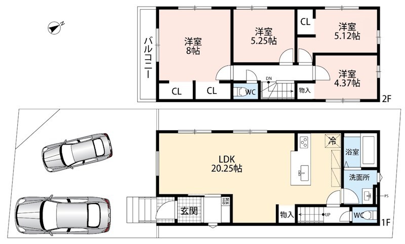宇治市広野町丸山　第1期　1号地 間取図・土地図