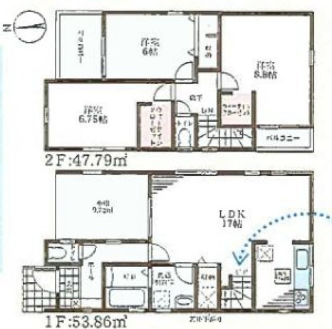 大阪市平野区平野市町　2号地 間取図・土地図