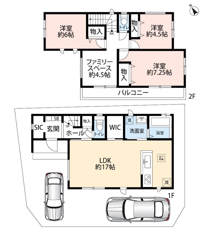 明石市魚住町西岡　E号地 間取図・土地図