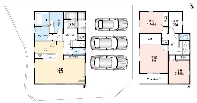 洲本市上物部　第3期 1号地 間取図・土地図