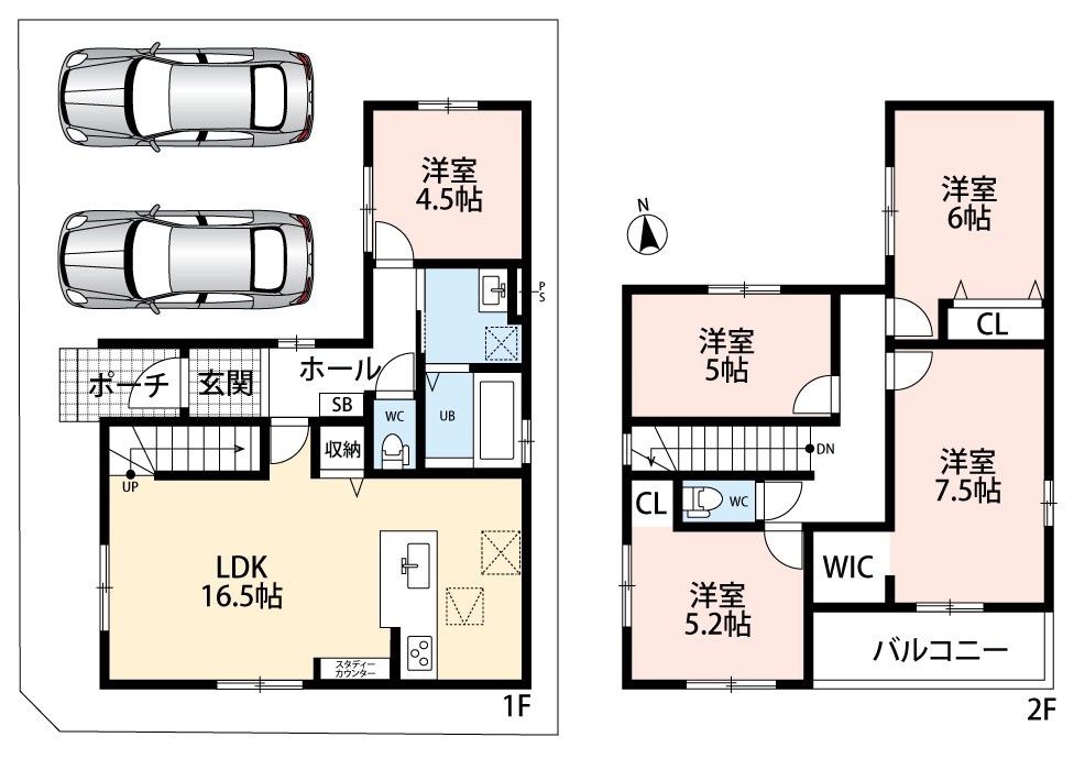 一宮市木曽川町黒田北野黒　第5期　4号地 間取図・土地図