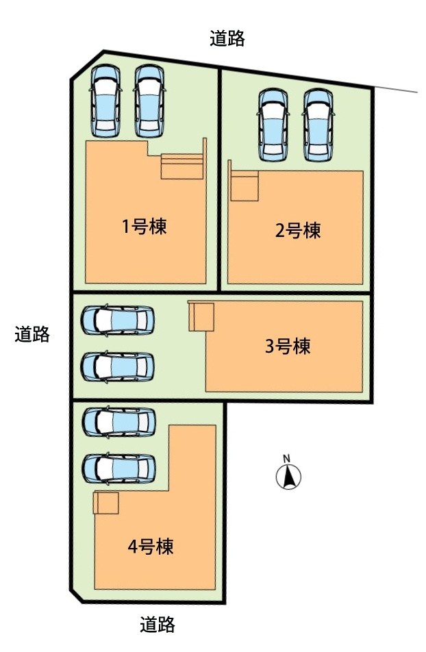 一宮市木曽川町黒田北野黒　第5期　4号地 区画図