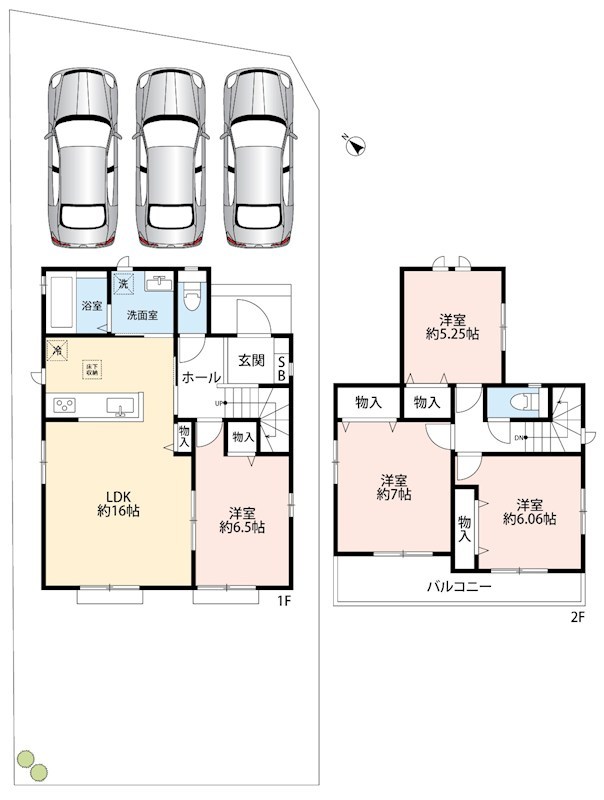 一宮市北方町北方中土取　A号地 間取図・土地図