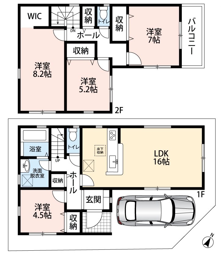 堺市東区大美野　第6期　1号地 間取図・土地図