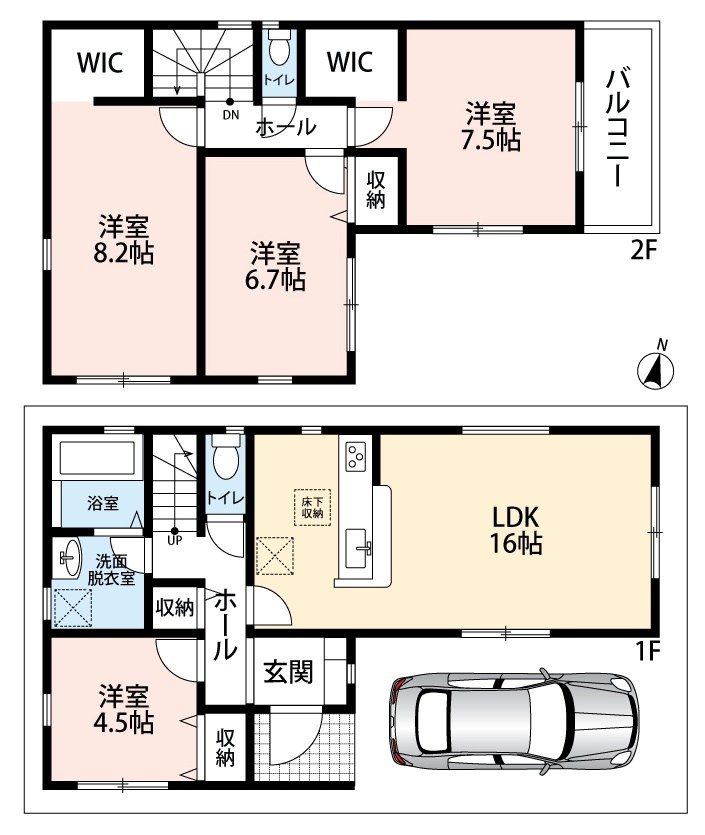 堺市東区大美野　第6期　2号地  間取図・土地図