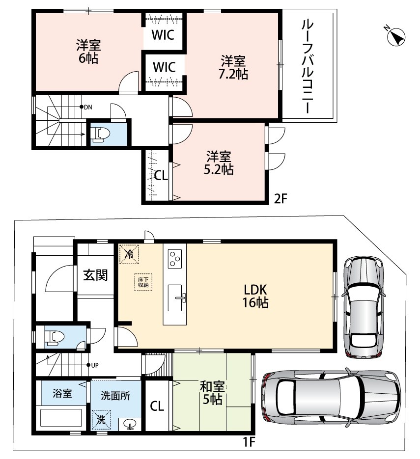 草津市上笠　第1期 間取図・土地図