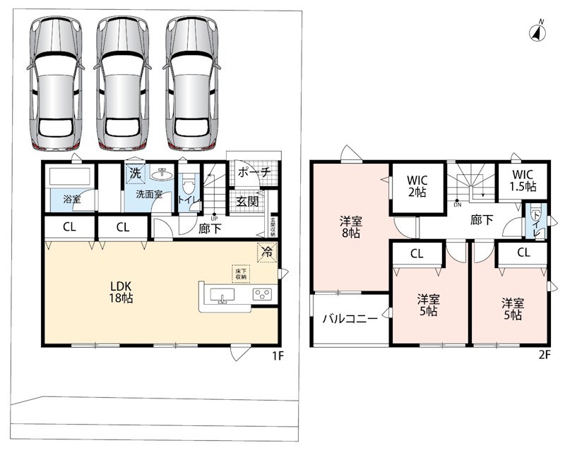 柏原市高井田　第3期　2号地 間取図・土地図
