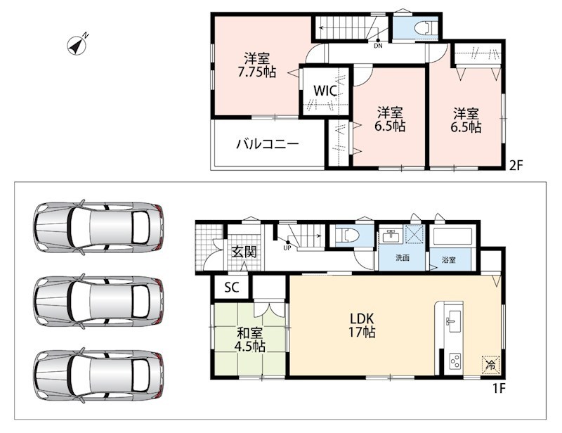 枚方市香里ケ丘　第8期　1号地 間取図・土地図