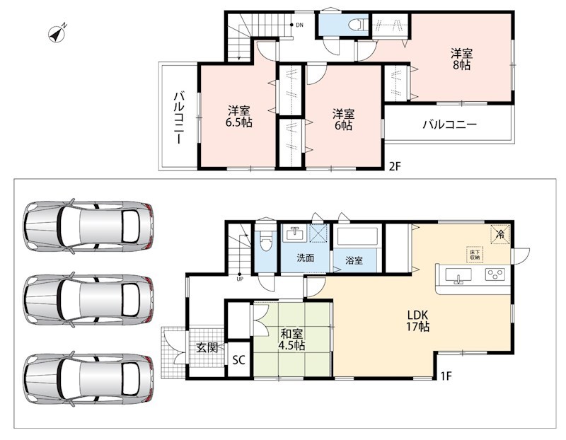 枚方市香里ケ丘　第8期　2号地 間取図・土地図