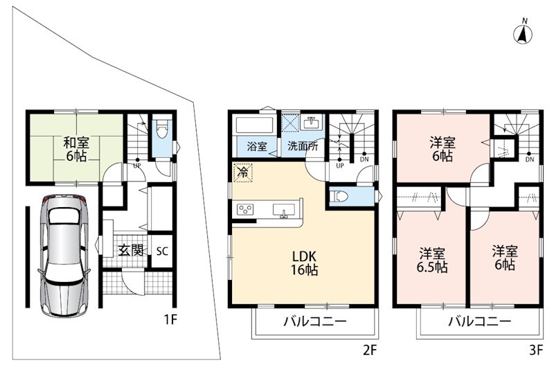 堺市東区南野田　第1期　1号地  間取図・土地図