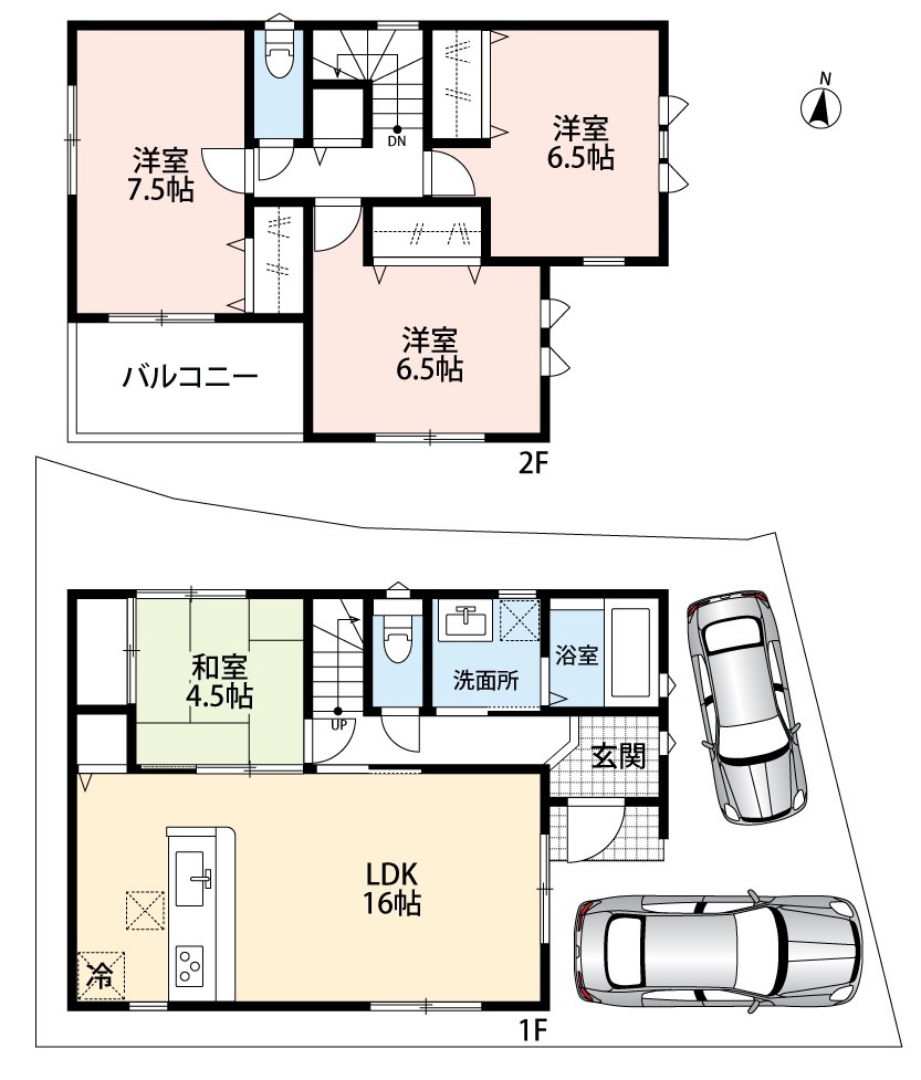 堺市東区南野田　第1期　4号地 間取図・土地図