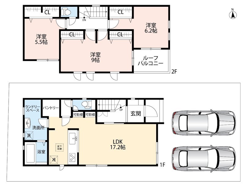 藤井寺市梅が園町　第1期　2号地 間取図・土地図