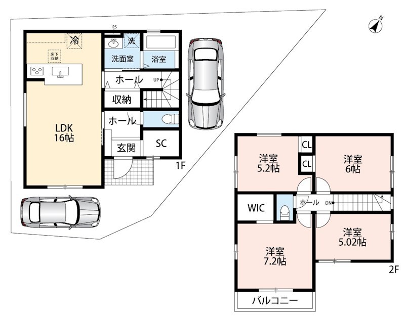 藤井寺市小山　第1期　1号地 間取図・土地図