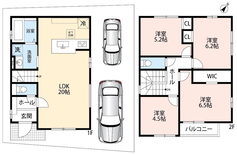 藤井寺市小山　第1期　2号地  間取図・土地図