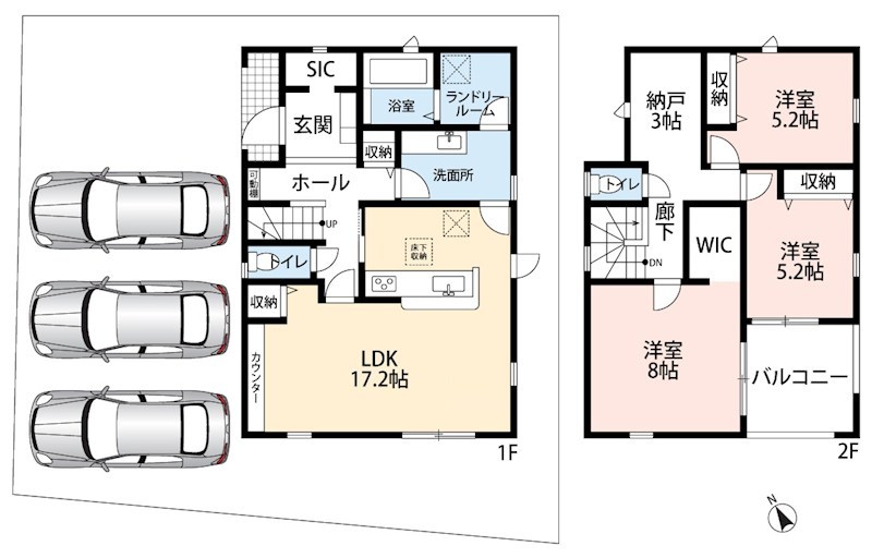 栗東市上鈎　第4期　4号地 間取図・土地図