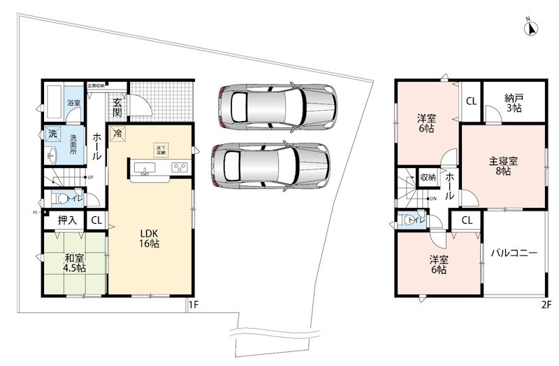 東近江市妙法寺町　第4期　2号地 間取図・土地図