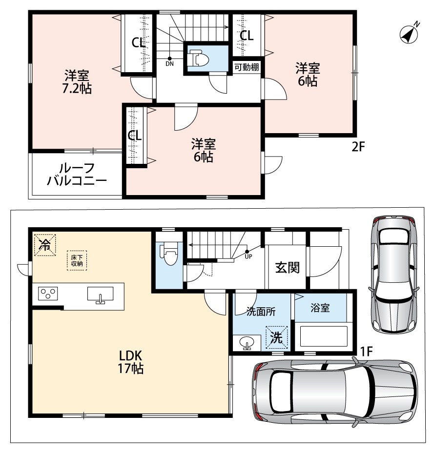 栗東市霊仙寺　第1期　2号地 間取図・土地図