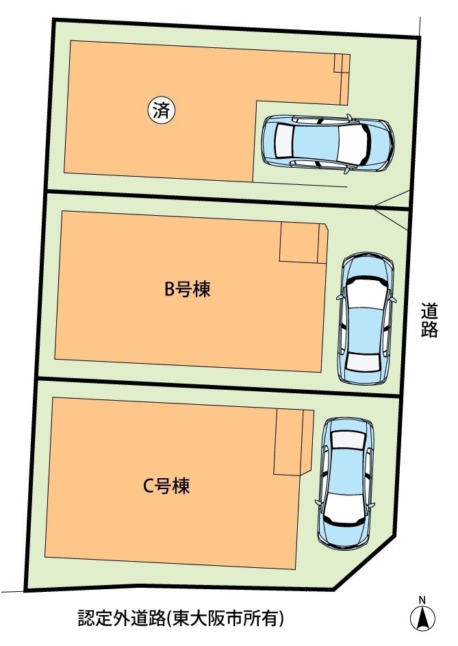 東大阪市中鴻池町　B号地 区画図