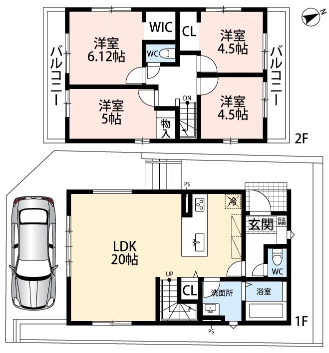 箕面市箕面　第1期 間取図・土地図