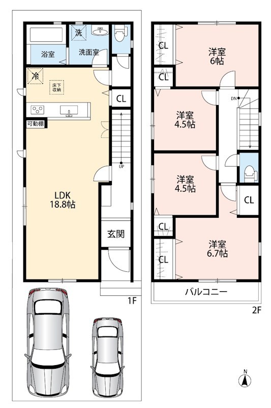 京都市伏見区久我森の宮町　第1期　1号地 間取図・土地図