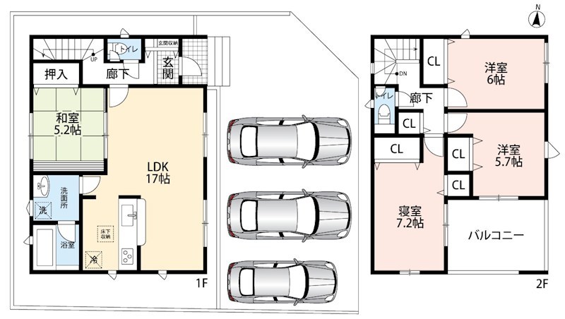 和歌山市杭ノ瀬　第5期 間取図・土地図