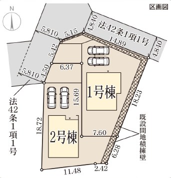 高槻市大和　1号地 区画図