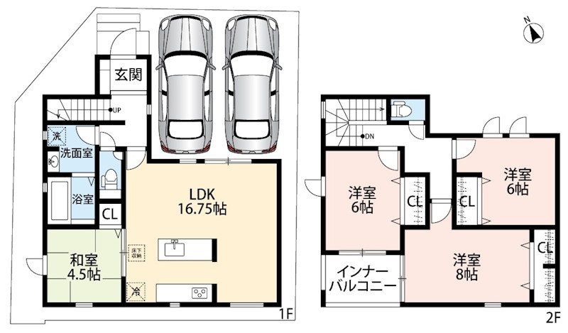 草津市上笠　第1期 間取図・土地図