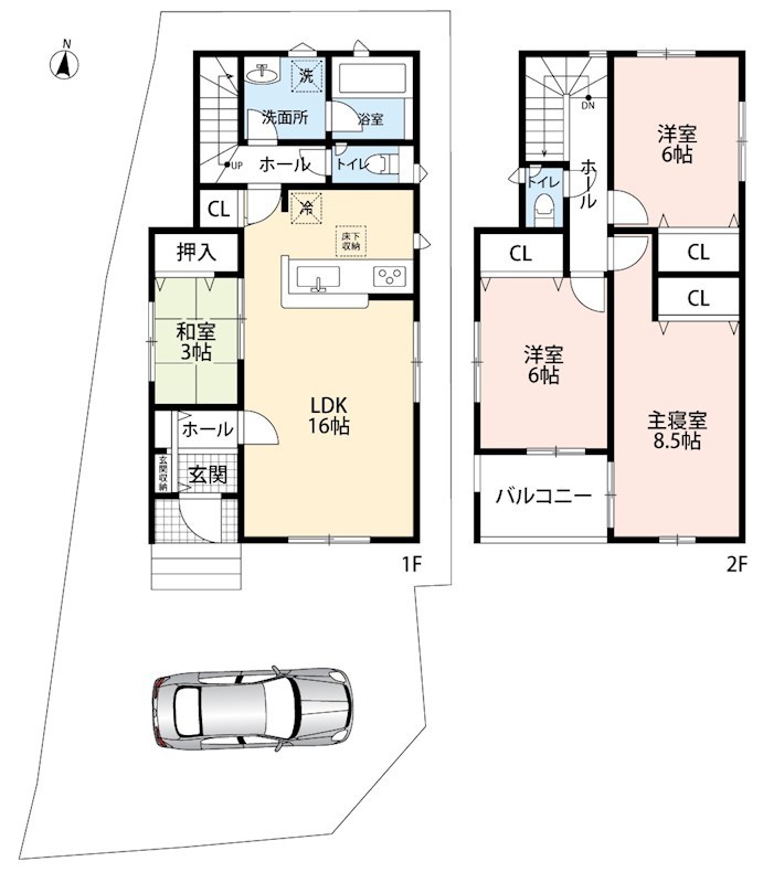 京田辺市興戸南鉾立　第1期　2号地 間取図・土地図