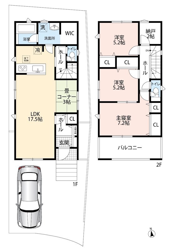枚方市長尾峠町　第3期　5号地 間取図・土地図