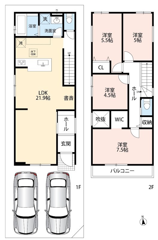 草津市南笠東　第1期　1号地 間取図・土地図