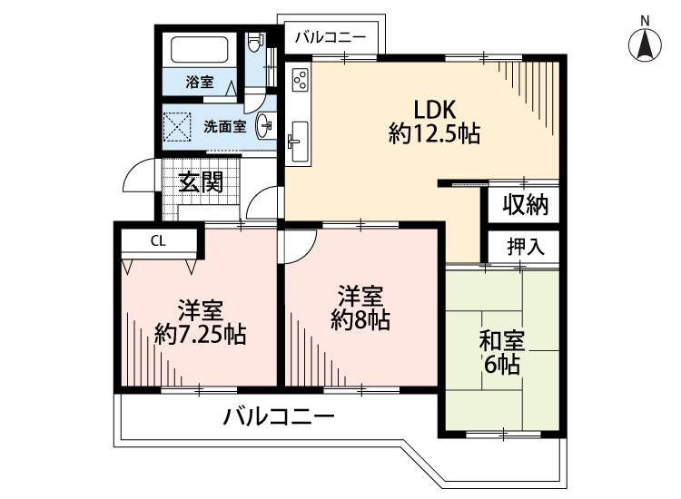 藤阪ハイツ　A1棟  間取図・土地図