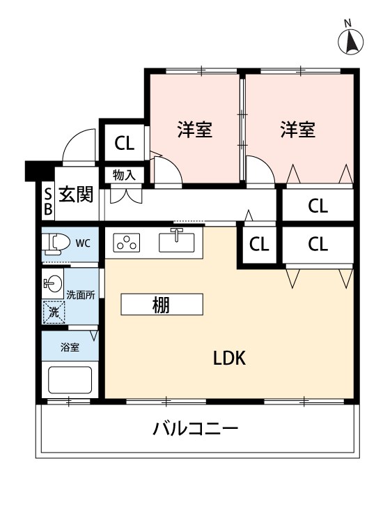 枚方ハイツ２号棟 間取図・土地図