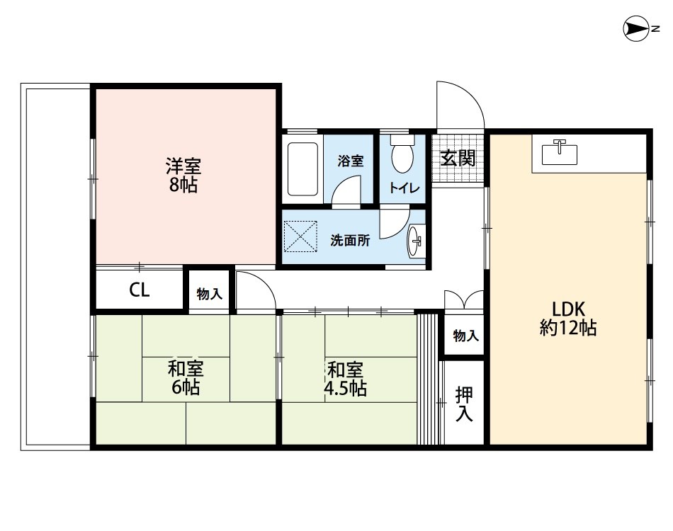 枚方市東山住宅　6棟 間取図・土地図