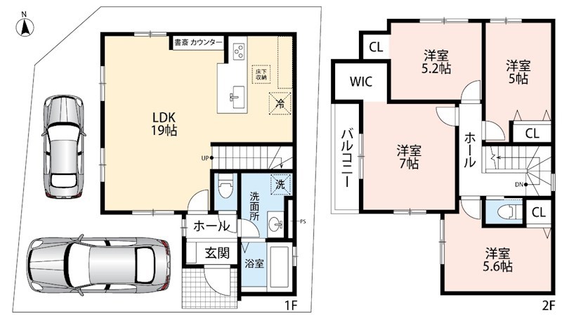京都市伏見区羽束師古川町　第1期　1号地 間取図・土地図