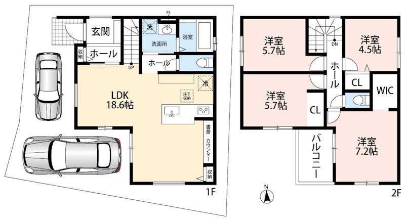 京都市伏見区羽束師古川町　第1期　2号地 間取図・土地図