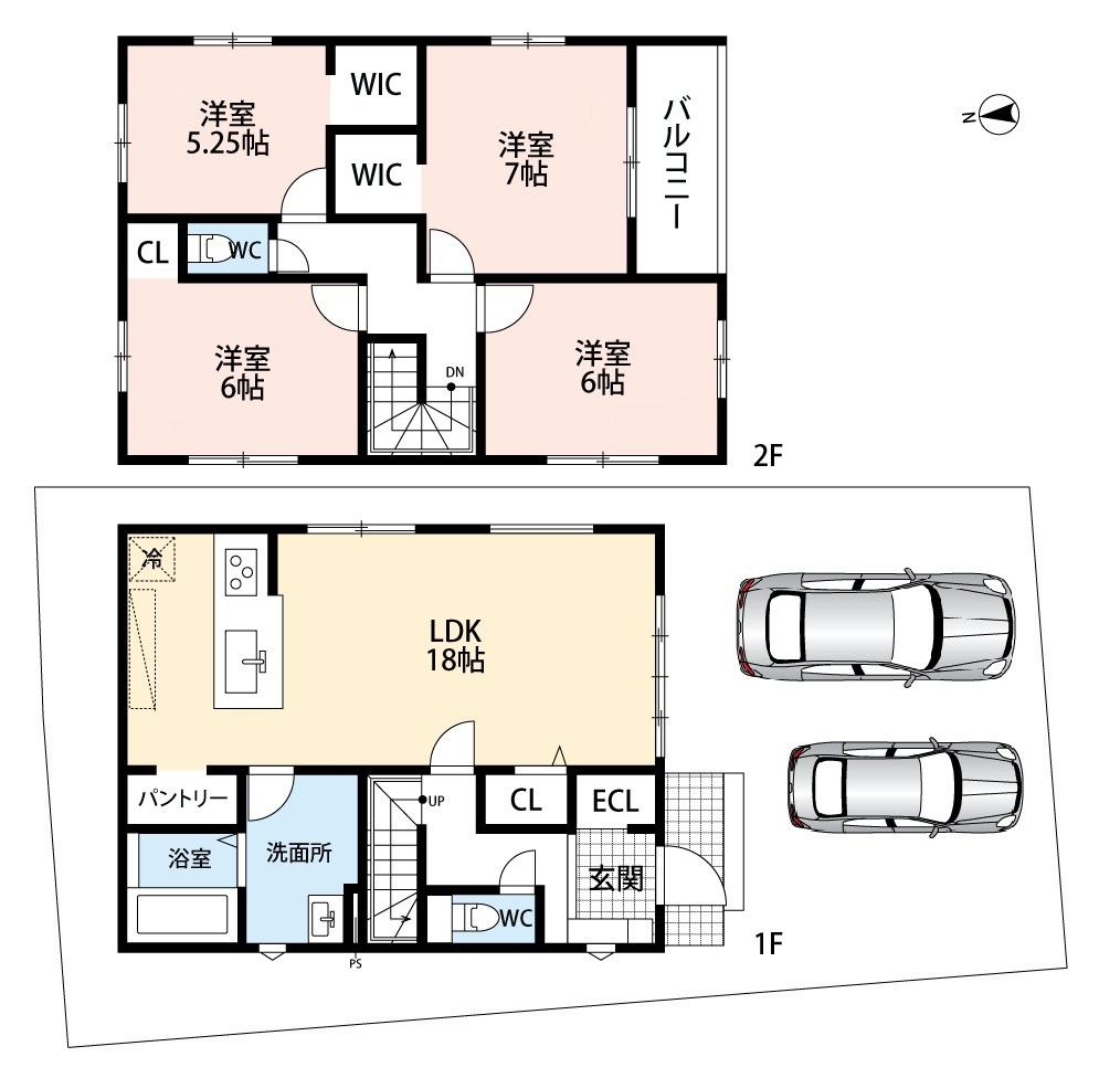 八幡市八幡園内　第2期　1号地 間取図・土地図