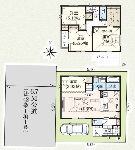 高槻市芝生町 間取図・土地図