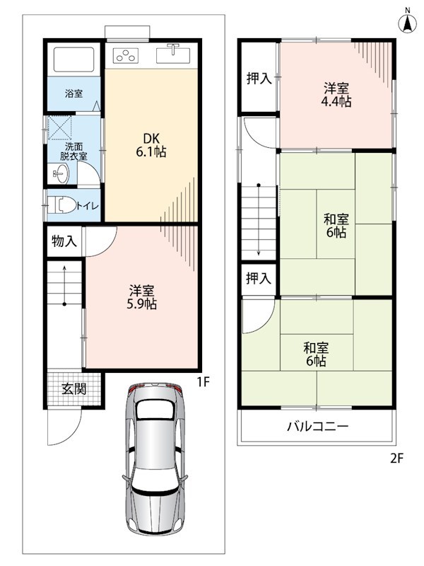 枚方市村野高見台 間取図・土地図