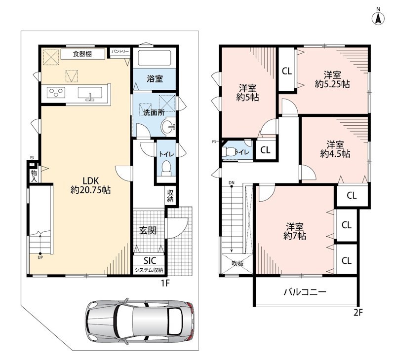 枚方市大峰元町 間取図・土地図