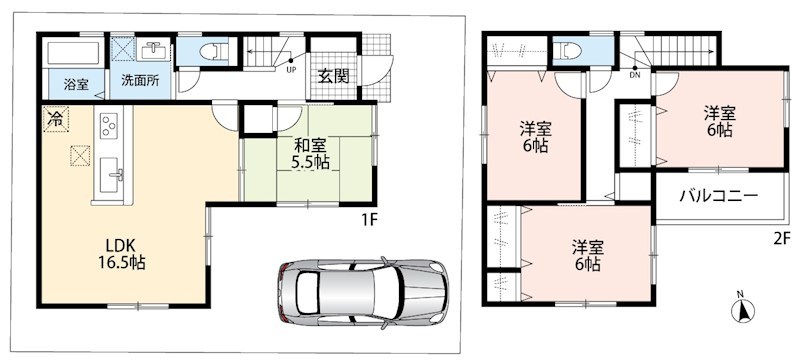 八幡市八幡安居塚　第3期 間取図・土地図