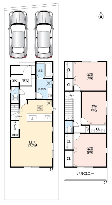交野市郡津 間取図・土地図