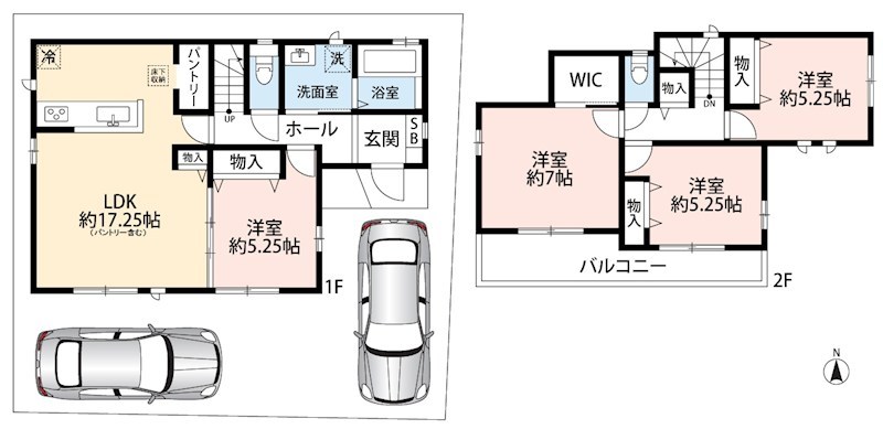 八尾市福万寺町　B号地 間取図・土地図